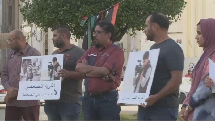 Libyan journalists protest against abduction of colleagues