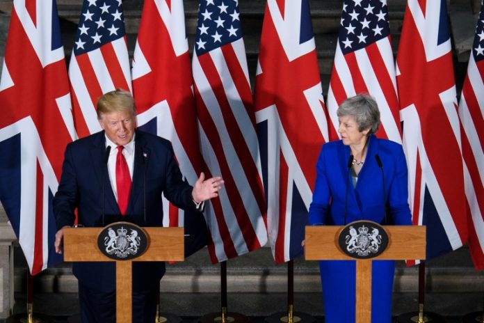 Trump vows 'phenomenal' trade deal with outgoing British PM