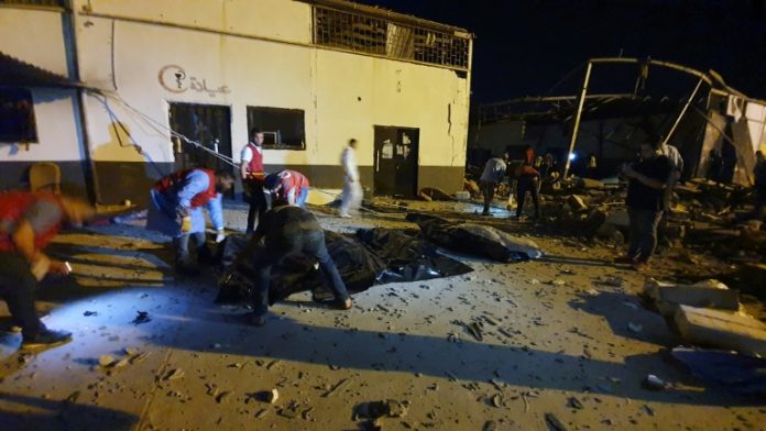 Outcry as dozens killed in air strike on Libya migrant centre