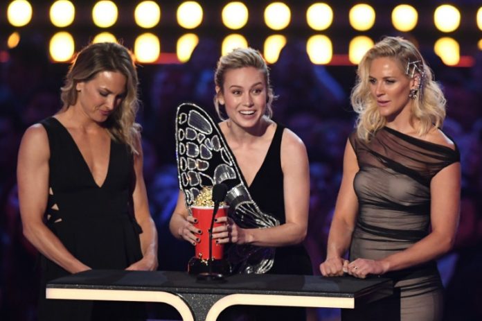 'Avengers' dominates MTV awards as Larsen honors stunt doubles