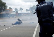 S. African police fire rubber bullets in Pretoria clashes