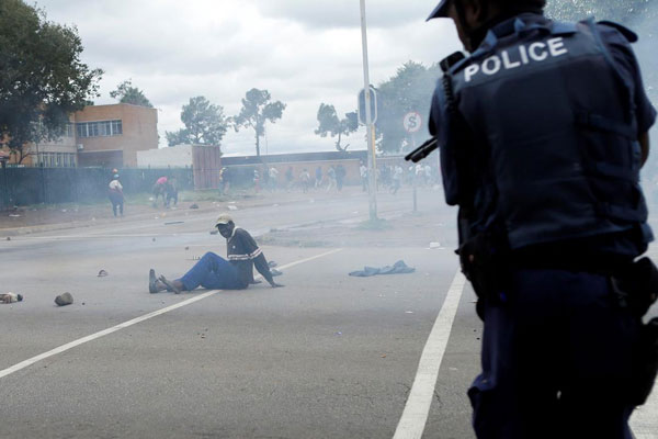 S. African police fire rubber bullets in Pretoria clashes