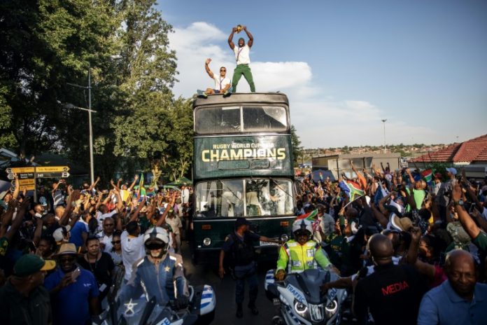 'Warrior' Springboks parade World Cup through streets of Soweto